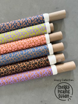 Preview: Kunstleder Happy Collection Leo by Cherry Picking flieder/limettengrün